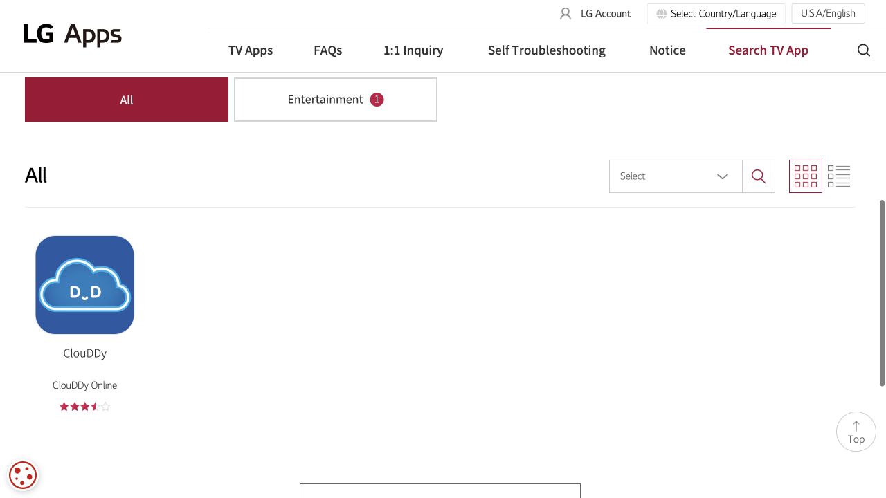 Resultado do ClouDDy na LG Content Store para uma LG OLED55C4PSA no Brasil